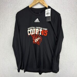 Adidas Mens Basketball Training Camp Court 45 Long Sleeve Shirt Black HS9223 M